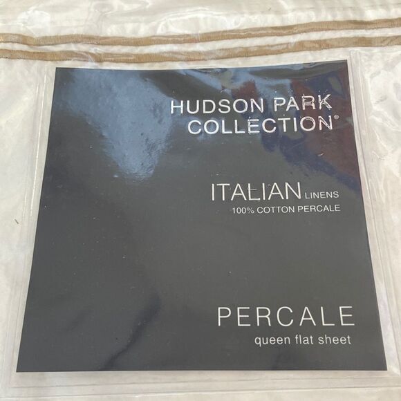COPY - HUDSON PARK COLLECTION Italian Percale King Flat Sheet Color:white/Champ… - Picture 4 of 7